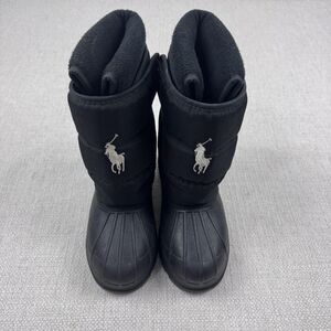 Polo Ralph Lauren Youth Kids Size 1 Hamilten II EZ Cold Weather Boots Black